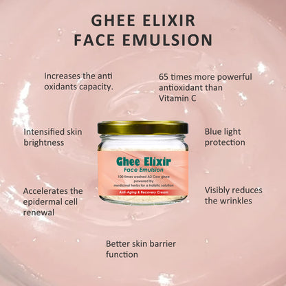 Ghee Elixir Ayurvedic Night Cream for Face infused with Collagen | Repair, Restore and Revive Naturally | Anti Aging Moisturizer for Women & Men for All Skin Types |  - 40 gm